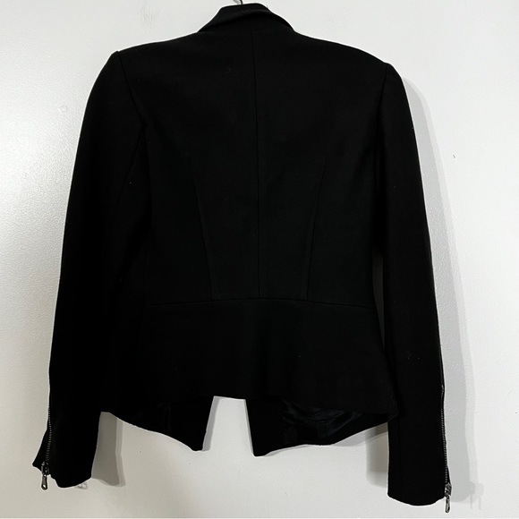 Zara Black Fitted Blazer with Gold Zippers Women’s Size M - Picture 4 of 7